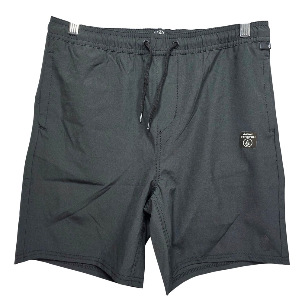 New Volcom Boys XL 16 LB Hybrid EW Shorts 4 Way Stretch Black Skater Outdooe